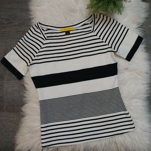 St. John Navy Striped T Shirt